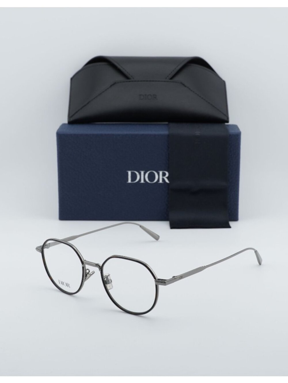 Dior DIORBLACKSUITO R3U 7600 Square Eyeglasses 49mm - Ruthenium